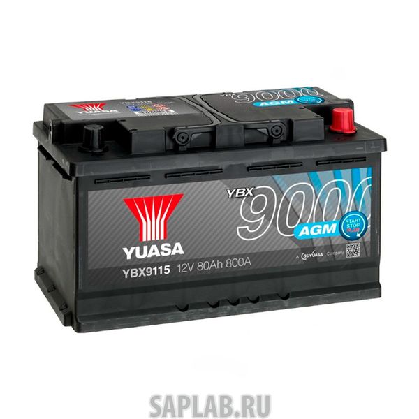 Купить YUASA YBX9115080 Аккумуляторная Батарея Agm Start Stop Plus[12v 80ah 800a B13] YUASA
