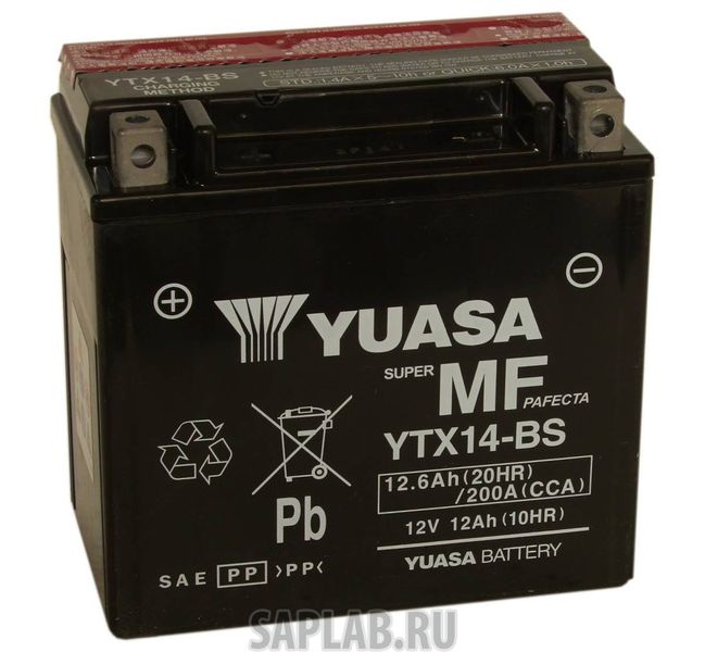 Купить YUASA YTX14BS Аккумулятор Yuasa YTX14-BS 12В 12Ач 200CCA 150x87x145 мм Прямая (+-)